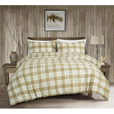 Brushed Microfiber Lightweight Plaid Comforter Set