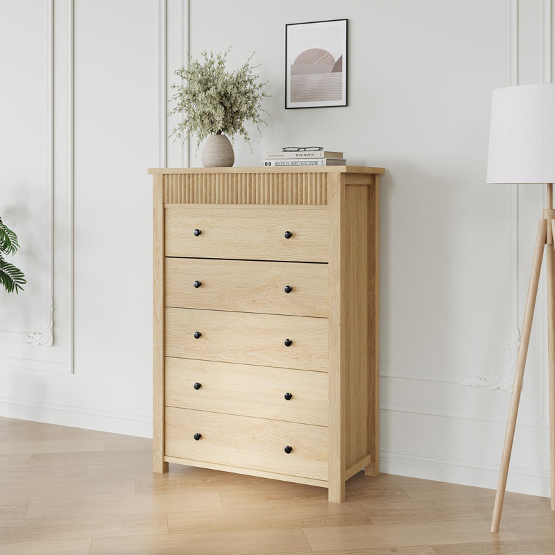Commode à tiroirs, table de chevet cannelée moderne, commode en bois, rangement de table de bout