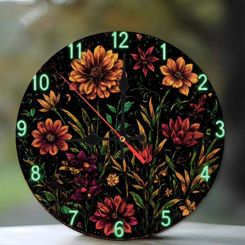 Horloge florale brillante