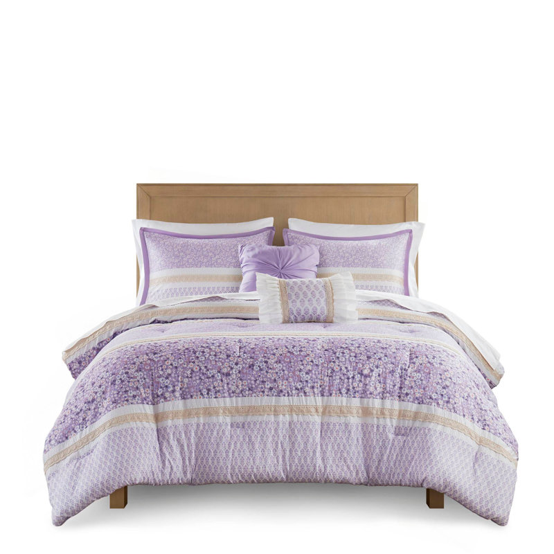 Ensemble d'édredon 5 pièces avec coussins décoratifs, Édredon de très grand lit + 4 pièces additionne
