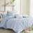 Brooklyn Cotton Jacquard Comforter Set with Euro Shams and Throw Pillows-896363540-896363537