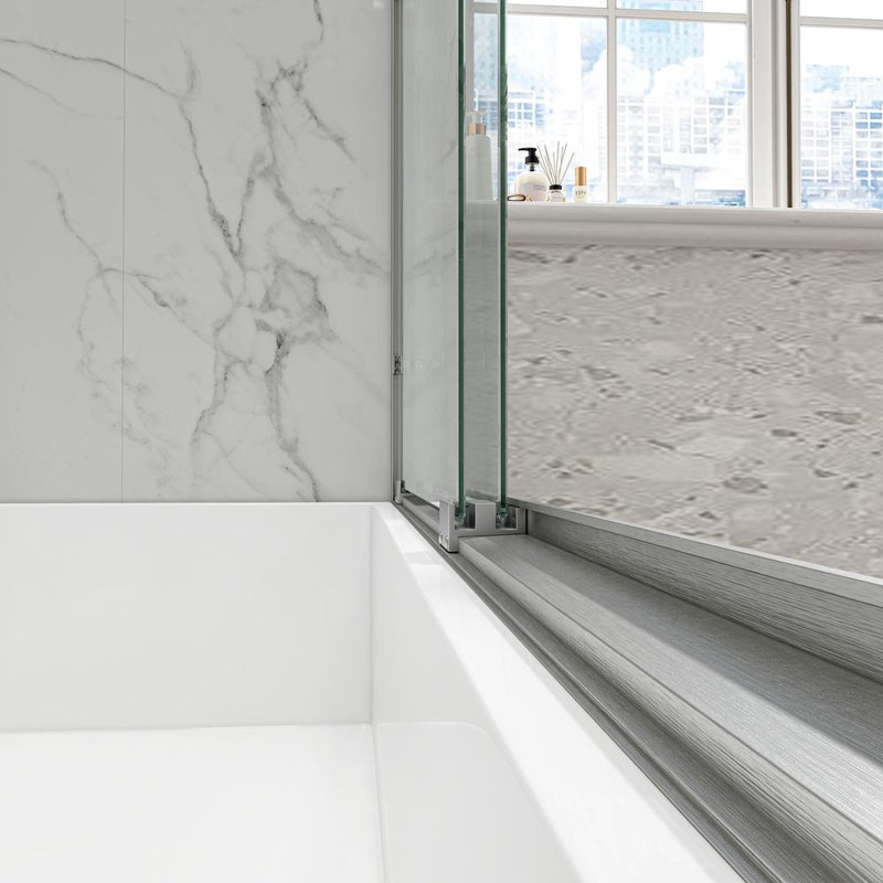 55"-60" W x 60" H Shower Door, Brushed Nickel