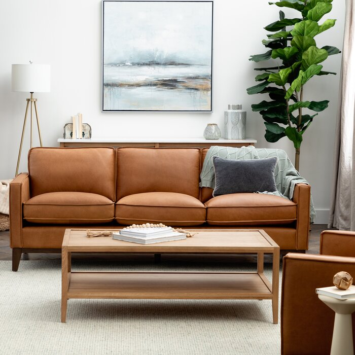 Cascades 85'' Genuine Leather Sofa & Reviews | Birch Lane