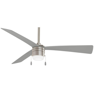 44" 3 - Blade Standard Ceiling Fan with Pull Chain and Light Kit Included