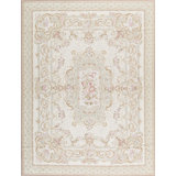 Hand-Knotted High-Quality Ivory and Ivory Area Rug