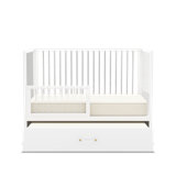 HushCrib 3-in-1 Convertible Crib with Trundle, Toddler Bed, Daybed, White
