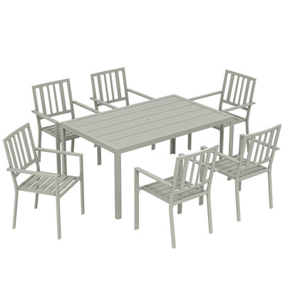 Steel Patio Dining Set Table,