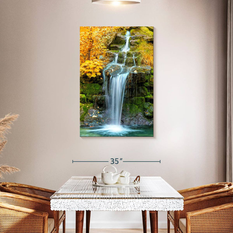 Kerrick Yellow Autumn Waterfall, 45" H x 30" W