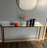 Mirrored Glass Top Metal Console Table