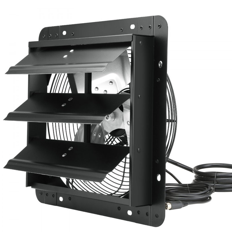 Ventilateur de volet à obturateur, avec contrôleur d'humidité de la température, moteur EC, 940 pi3 / min, ventilateur de grenier mural réglable à 10 vitesses, ventilation et refroidissement pour serres, garages, remises