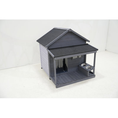 Niche pour chien résistante aux intempéries avec terrasse spacieuse et installations de nettoyage