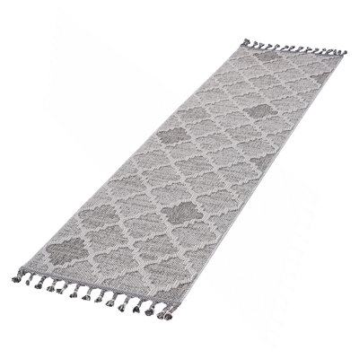 8X10 White/Grey /Trellis Indoor/Outdoor Area Rug