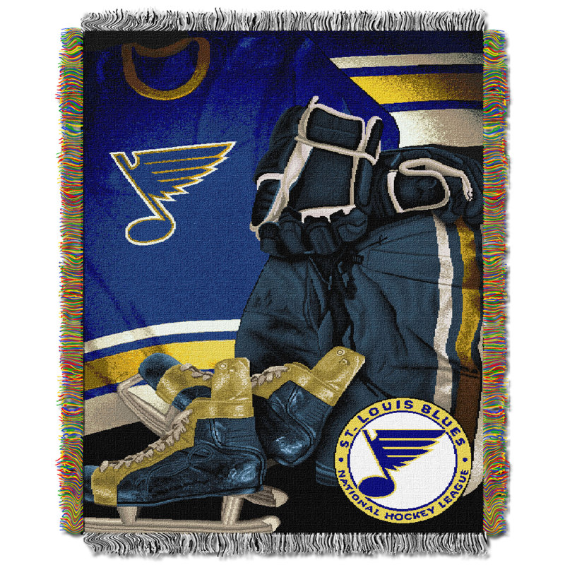 NHL Hand Woven Throw Blanket, Blues