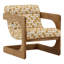 Bridges Polyester and Ash Wood Occasional Chair, Cream-465156210