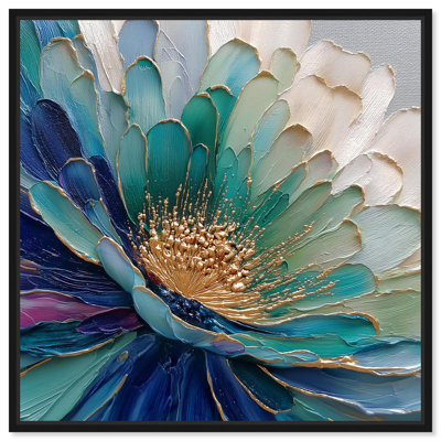 Reproduction d'art sur toile Sculpted Teal Bloom par Art Remedy