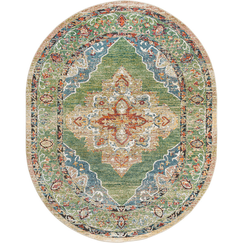 Mekalah Oriental Indoor Rug, Oval 7'10" x 10'