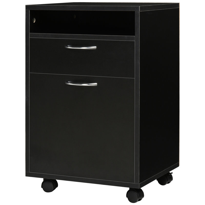 Pacie 1 Drawer Filing Cabinet, Black