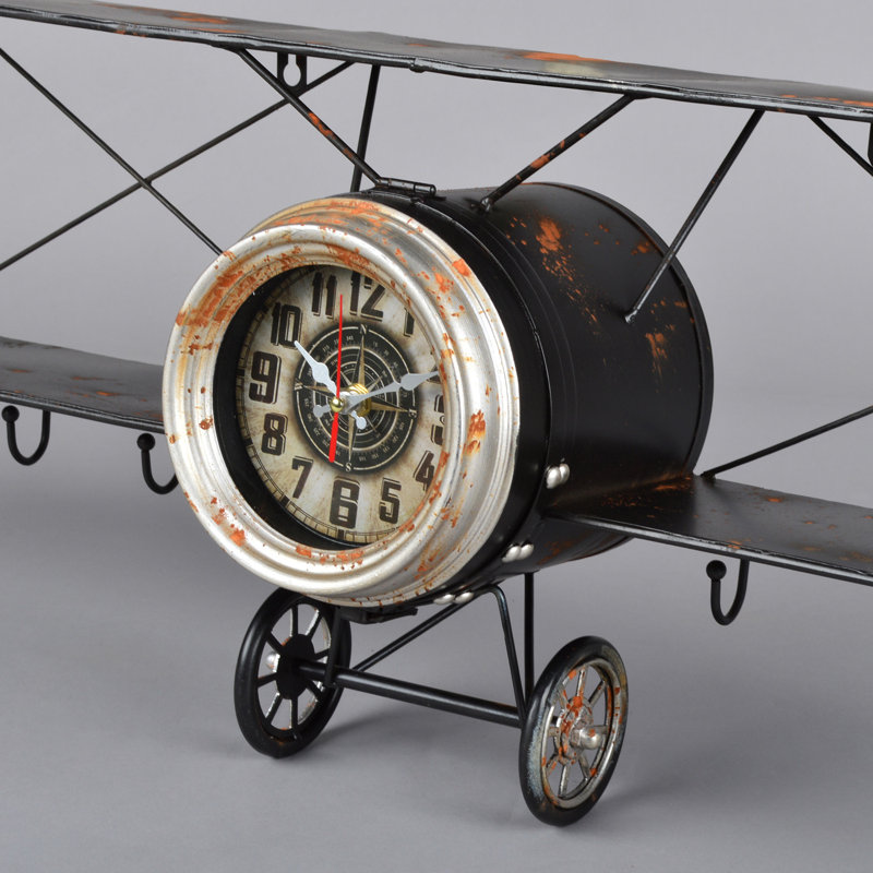 Horloge murale biplane Deluca, Noir