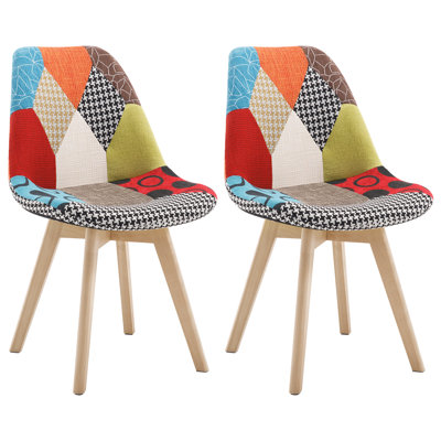 Avoca Linen Upholstered Side Chair in Multicoloured
