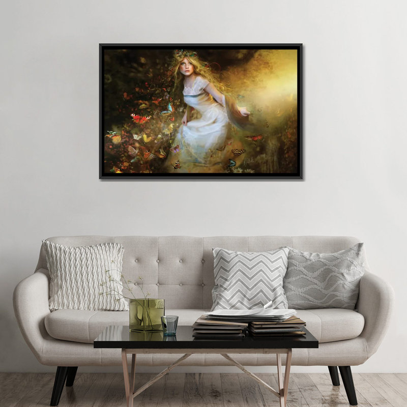 « summer dancer, horizontal », impression sur toile, H 18 po x l 26 po x P 1,5 po, Toile avec cadre noir