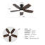 Ventilateur de plafond à profil bas 32 pouces avec lumière et télécommande, moteur à courant continu à intensité variable, pour une utilisation à l'intérieur ou à l'extérieur, noir