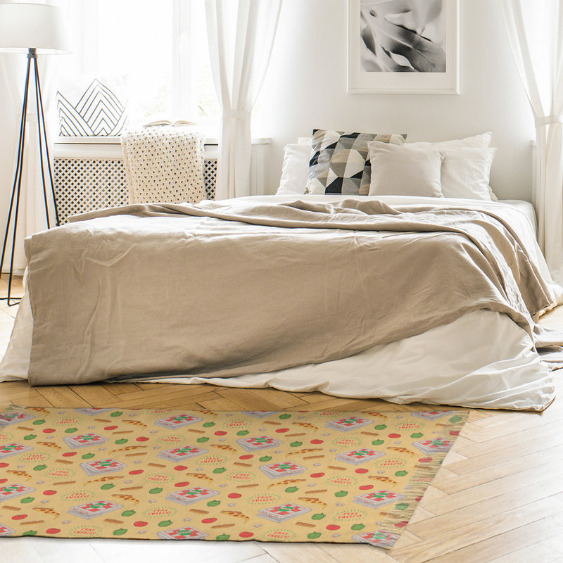 Jaune pizza Tapis décoratif, non