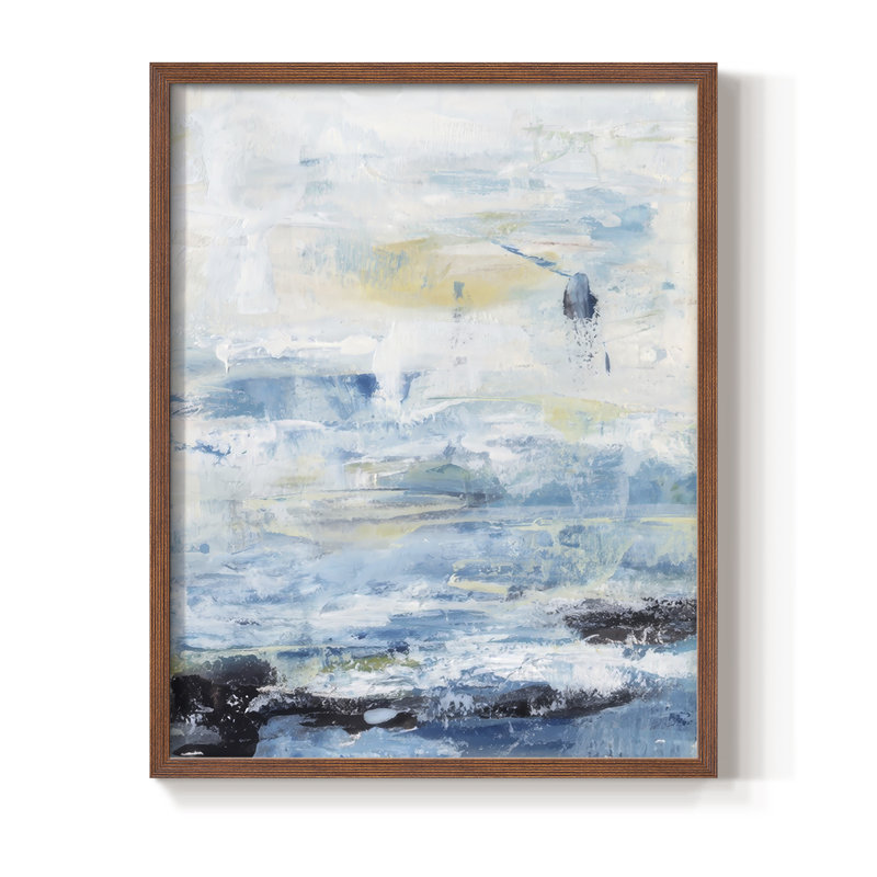 «Waves on Sand II», reproduction encadrée - bois massif, Noyer, H 21 po x l 17 po