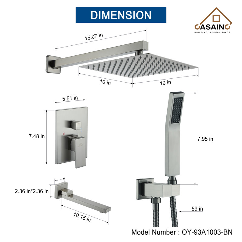 All-In-One Kit with Rough in-Valve, Brushed Nickel