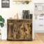 Buffet rustique brun - Buffet avec 3 tiroirs et tablettes réglables pour le rangement de la cuisine moderne