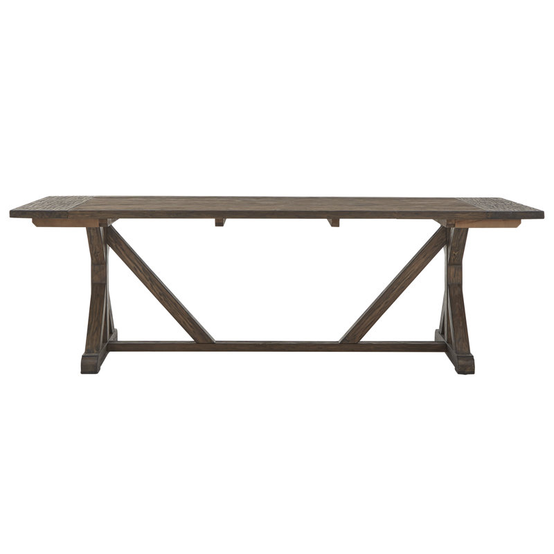 Sela Solid Wood Base Dining Table, Brown