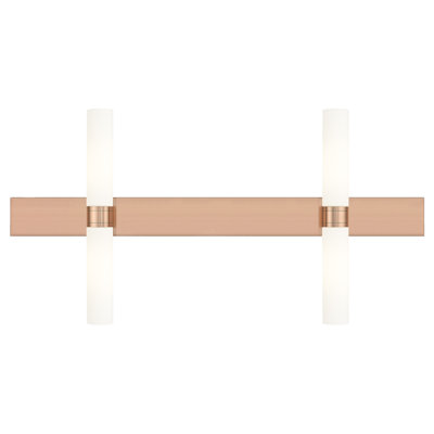 Éclairage pour meuble-lavabo 4 lumières 51 po Ballston - Maliyah - Finition laiton brossé - Abat-jour blanc rayé