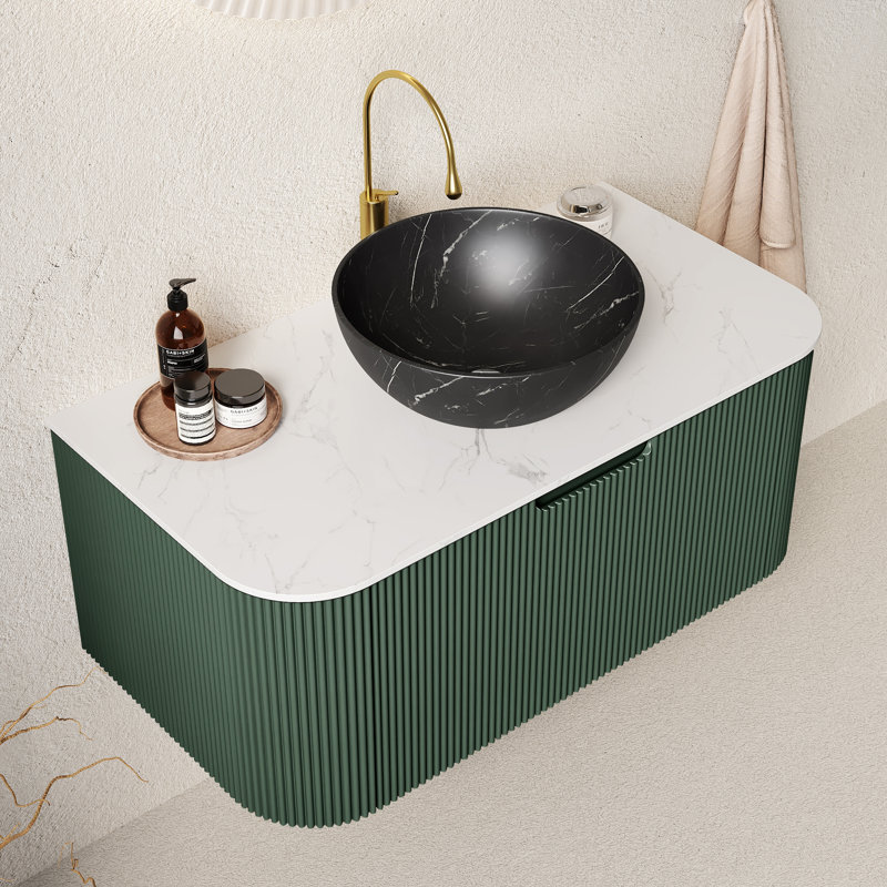 Meuble-lavabo et lavabo de salle de bain, Black/White, 36" W