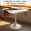 Table carrée carrée, table tulipe de 27,6 po avec plateau de table à bord épaissi et piédestal en métal, table bistro de style Mid-Century pour la cuisine, les petits espaces, le salon et le café (couleur BLANC)