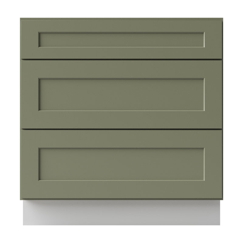 Armoire de cuisine en bois massif prête à assembler, Vert sauge, 33"