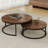 Carbon Steel Nesting Coffee Tables Set - Round Extendable Design with Durable Panel for Living Rooms-852533186