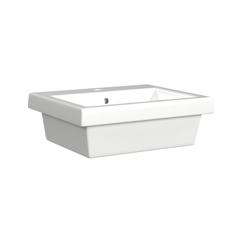 Cheviot Products 17.12'' White Vitreous China Rectangular Bathroom Sink with Overflow, Single Hole