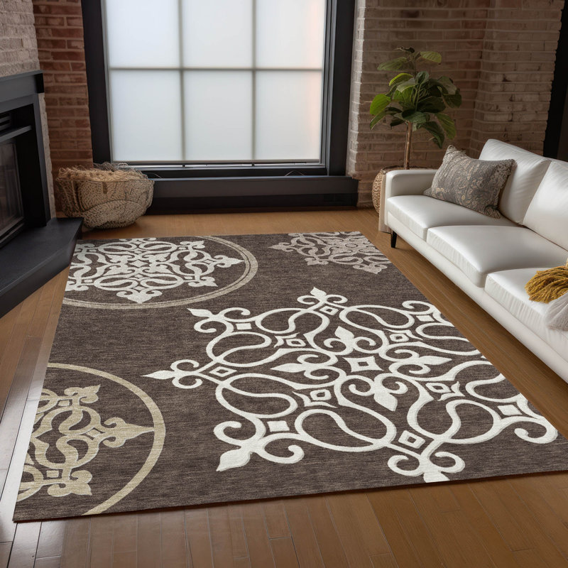 Tapis à roulettes intérieur / extérieur lavable à la machine ACN874, Chocolat, 2 pi 6 po x 3 pi 10 po
