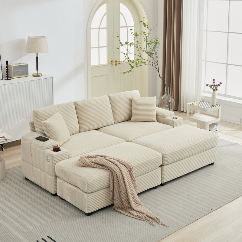 Canapé modulaire convertible modulaire, Beige