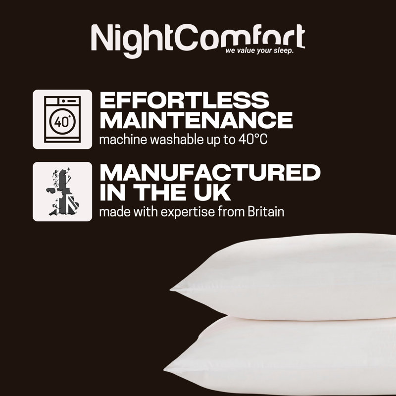 NightComfort Exclusive Collection Microfibre Pillows - Medium Support Pack of 4