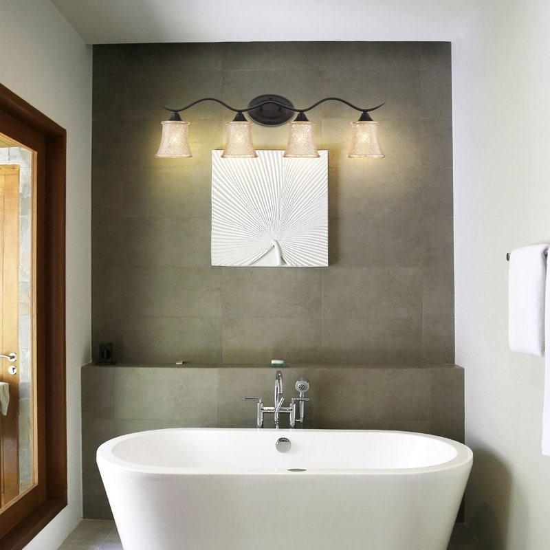 4 - Light Dimmable Vanity Light, Matte Black