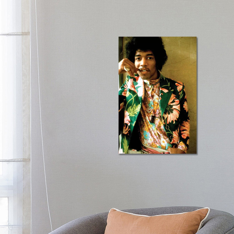 «Jimi Hendrix», reproduction de photo, Toile tendue, Aucun mat, H 26 po x l 18 po x 1,5 po