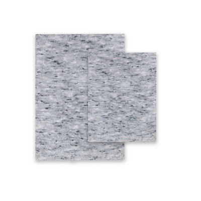 Royal 2-Piece Microfiber Bath Rug Set, Non-Slip Rubber Backing, Ultra-Absorbent, Quick-Dry, Machine Washable Plush Bathroom Mats for Shower and Tub, Soft Comfort, Grey