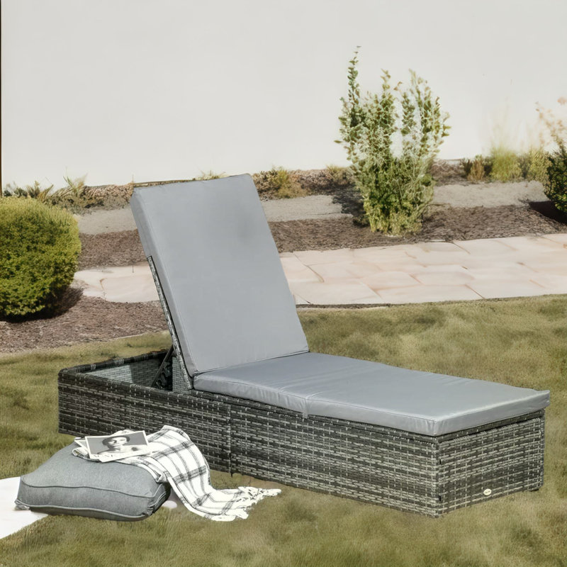 195cm Long Reclining Single Chaise with Cushions