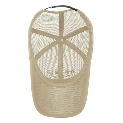 Khaki Mesh Baseball Cap for Men and Women, Fashion Embroidered Sun Hat