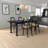 Black Rectangular Solid Wood Dining Table-1271665129