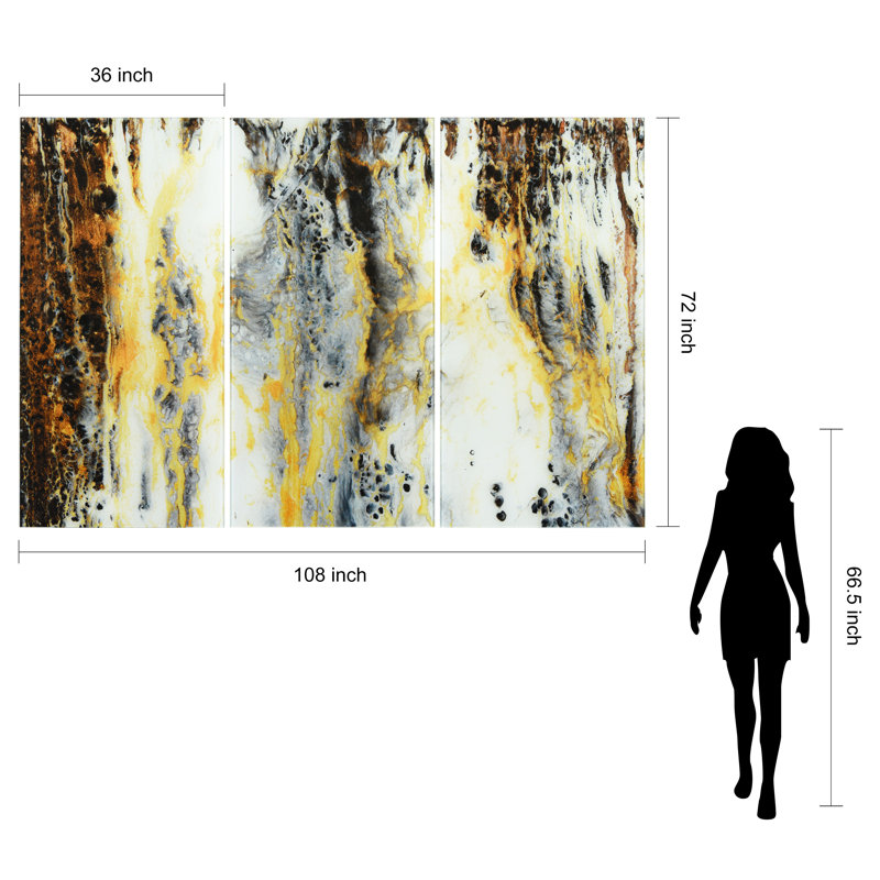 " Granite I ABC " 3 - Pieces Painting Print