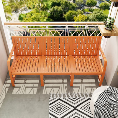 Apricot Brown 1 - Piece Patio Conversation , 3 Seater Made Of Polypropylene, Waterproof, , Breathable Slatted Design For Relaxation Polypropylene Indoor/outdoor Furniture In Brown, , Lightweight Yet