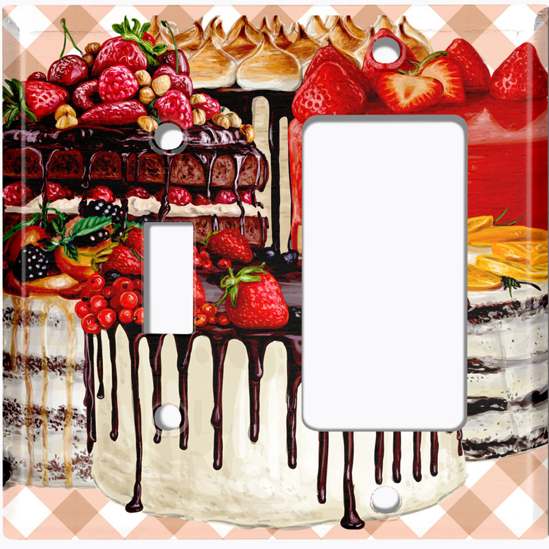 Patterned 2 - Gang Combination Plate Standard Combination Wall Plate