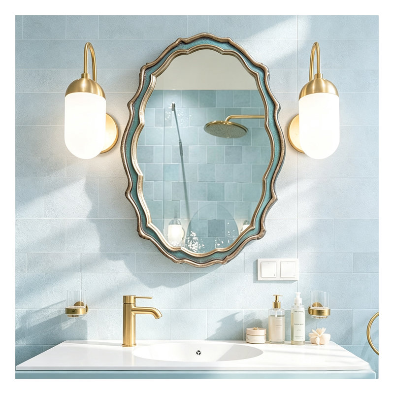 Miroir de salle de bain antique, H 35,43 po x l 23,62 po