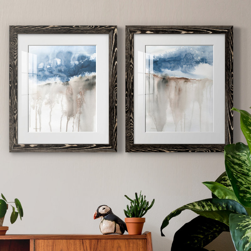 Windy Cliff I - ensemble de 2 reproductions d'art, H 20 po x l 17 po x P 1 po, H 31,5 po x l 47 po x P 1,5 po, Blanc
